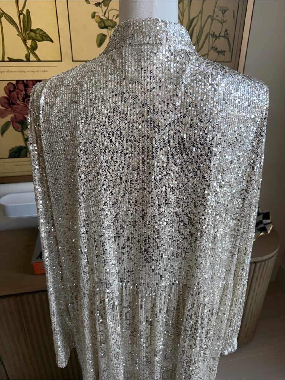 Sail to Sable STS Anne Midi Dress Silver Sequin Size XXL - Picture 7 of 12